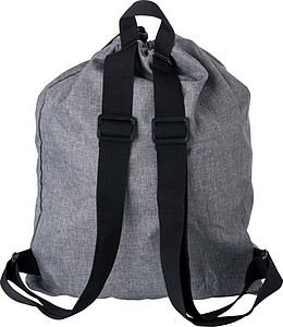 Skládací batoh se stahovací šňůrkou, 300D polyester, šedý