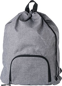 Skládací batoh se stahovací šňůrkou, 300D polyester, šedý
