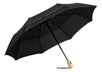 Skládací deštník, automatický, větruodolný, pr. 97cm, černá - reklamní deštníky