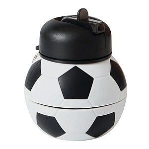 Skládací láhev na pití fotbalový míč 550 ml, černá/bílá - reklamní předměty