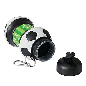 Skládací láhev na pití fotbalový míč 550 ml, černá/bílá
