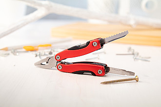 Skládací multitool, 12 funkcí, červená