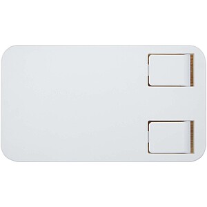 Skládací stojan na telefon z recyklovaného plastu s bambusovými detaily, bílá