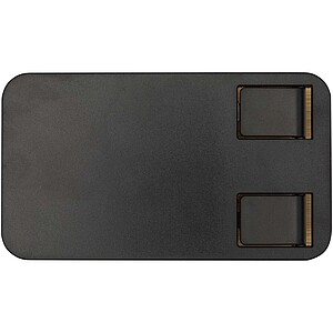 Skládací stojan na telefon z recyklovaného plastu s bambusovými detaily, černá