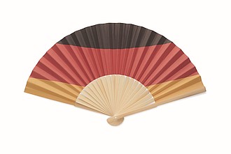 Skládací vějíř, bambus, papír, design vlajky Německa
