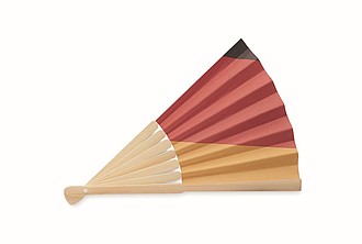 Skládací vějíř, bambus, papír, design vlajky Německa