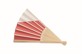 Skládací vějíř, bambus, papír, design vlajky Polska