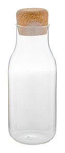 Skleněná karafa na vodu s korkovým víčkem, 600ml - sklenice s vlastním potiskem