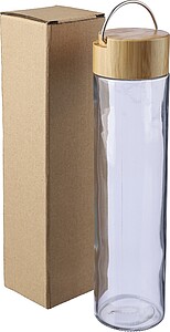 Skleněná lahev na pití 500 ml, transparentní