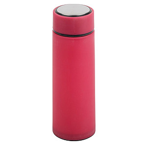 Skleněná láhev na pití s plastovým povrchem, 450ml, růžová - reklamní předměty