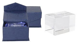 Skleněné těžítko vhodné pro 3D laser, 4x4x6cm - reklamní předměty