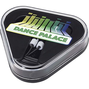 Sluchátka s úložným boxem z recyklovaného plastu, černá