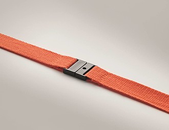 Šňůrka na krk šíře 2cm, karabina, trojzubec, bezpečnostní spona, oranžová