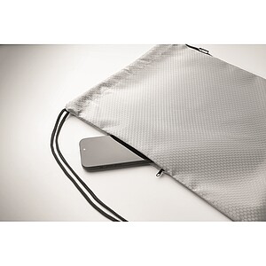 Stahovací batoh 420D RPET, bílá