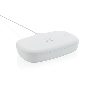 STERILA UV-C sterilizační box na mobil s 5W bezdrátovou nabíječkou, bílá - reklamní předměty