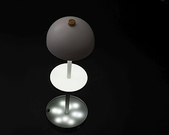 Stolní lampa z nerezové oceli, bílá