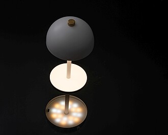 Stolní lampa z nerezové oceli, bílá
