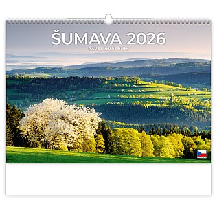Šumava 2026, nástěnný kalendář, prodloužená záda - reklamní kalendáře