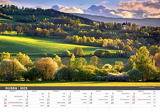 Šumava 2026, nástěnný kalendář, prodloužená záda