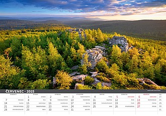 Šumava 2026, nástěnný kalendář, prodloužená záda