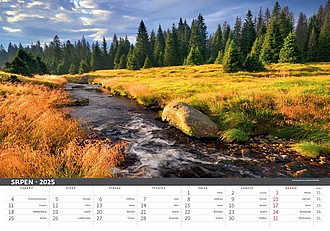Šumava 2026, nástěnný kalendář, prodloužená záda