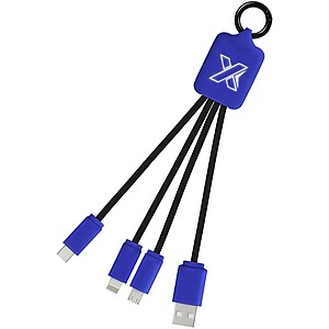 Světelný kabel se čtyřmi konektory SCX.design C15, modrá/černá