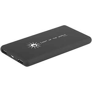 Svítící solární powerbanka 8000 mAh, černá