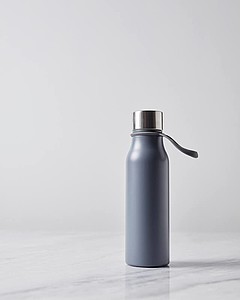 Termo láhev na pití, 450ml, modrá se šedým poutkem