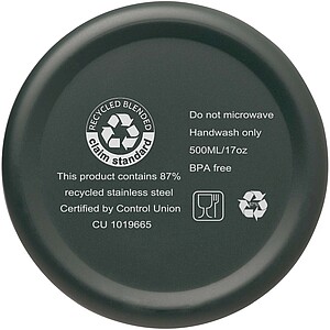 Termo láhev na pití, 500ml, z recyklované nerezové oceli, sytě zelená