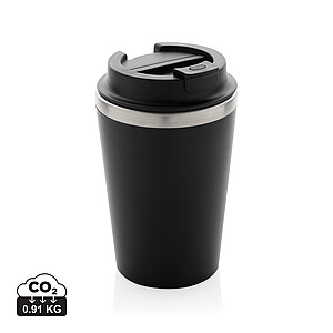 Termohrnek 350ml z RCS recyklovaného PP, černá - termohrnek s vlastním potiskem
