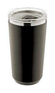 Termohrnek 500ml, nerez, plast, černý - termohrnek s vlastním potiskem