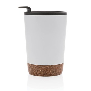 Termohrnek s korkovým dnem, 300ml, bílý