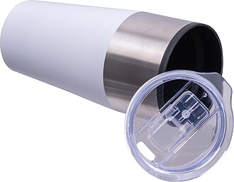 Termohrnek s plastovým vnitřkem 600 ml, bílá