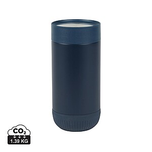 Termohrnek s push zavíráním z RCS recyklované nerezové oceli 350ml, tmavá modrá