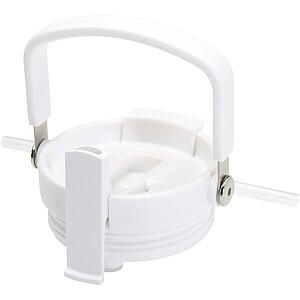 Termohrnek s vakuovou a měděnou izolací 900 ml z recyklované nerezové oceli s víčkem s dvojitou funkcí, bílá