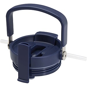 Termohrnek s vakuovou a měděnou izolací 900 ml z recyklované nerezové oceli s víčkem s dvojitou funkcí, námořní modrá