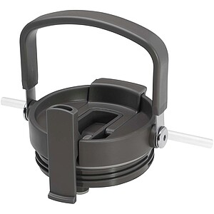 Termohrnek s vakuovou a měděnou izolací 900 ml z recyklované nerezové oceli s víčkem s dvojitou funkcí, šedá