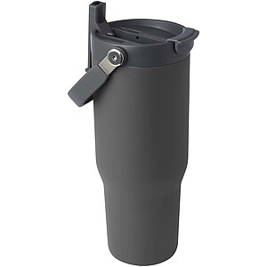 Termohrnek s vakuovou a měděnou izolací 900 ml z recyklované nerezové oceli s víčkem s dvojitou funkcí, šedá