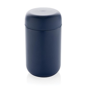 Termohrnek z recyklované oceli, 360 ml, modrá - ekologické reklamní předměty
