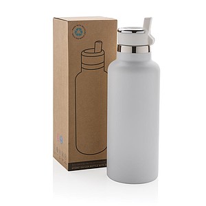 Termoláhev z recyklované oceli, objem 600 ml, bílá