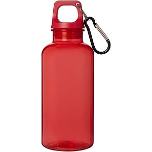 Transparentní láhev na pití s karabinou, 400ml, červená