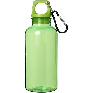 Transparentní láhev na pití s karabinou, 400ml, zelená