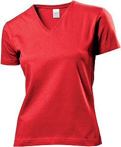 Tričko STEDMAN CLASSIC V-NECK WOMEN červená L