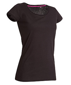 Tričko STEDMAN STARS MEGAN CREW NECK černá S - dámská trička s vlastním potiskem