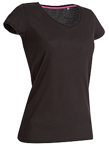 Tričko STEDMAN STARS MEGAN V-NECK černá M - dámská trička s vlastním potiskem