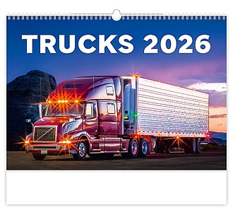 Trucks in Action 2026, nástěnný kalendář, prodloužená záda - reklamní kalendáře