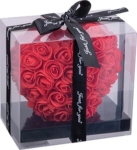 Umělé růže ve tvaru srdce, červená - reklamní předměty