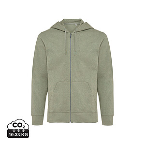 Unisex mikina na zip s kapucí Iqoniq Abisko, zelená, velikost XXS