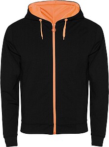 Unisex mikina ROLY FUJI, černá/oranžová, L - potisk mikin