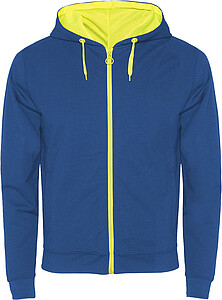 Unisex mikina ROLY FUJI, královská modrá/žlutá, S - potisk mikin